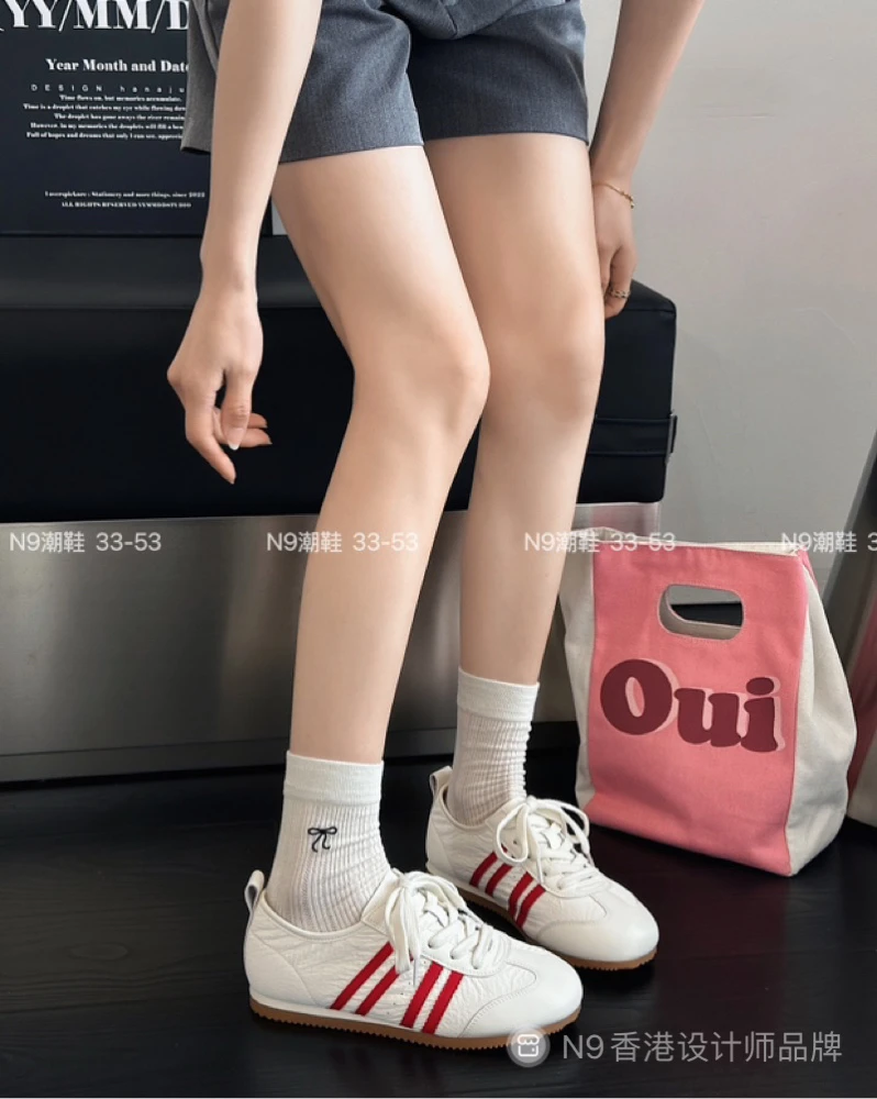 透气潮鞋时尚休闲鞋德训鞋休闲设计师平底春夏复古厚底高帮