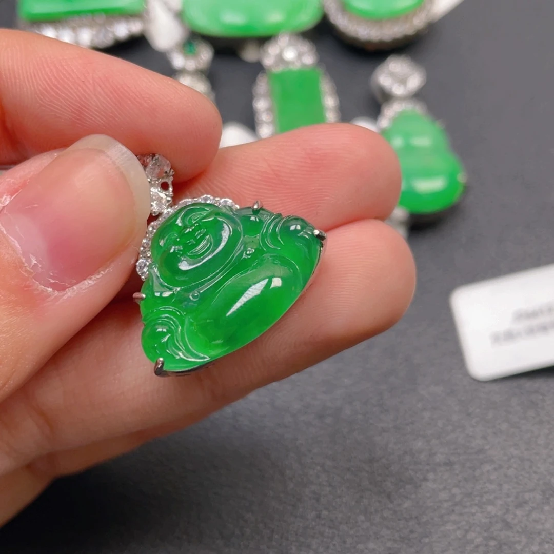 翡翠银S925镶嵌颈饰