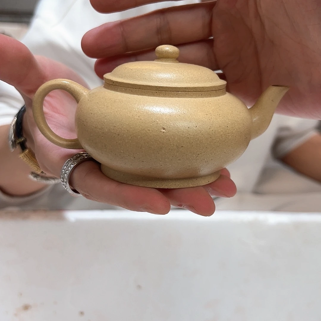 紫砂茶壶本绿扁灯瑕