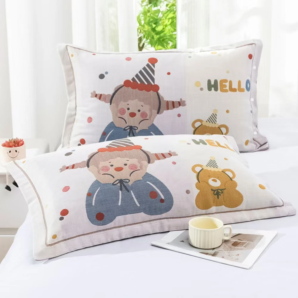 【孤品枕套】纯棉纱布按扣枕套一对装加大加厚枕头套AB版成人透气