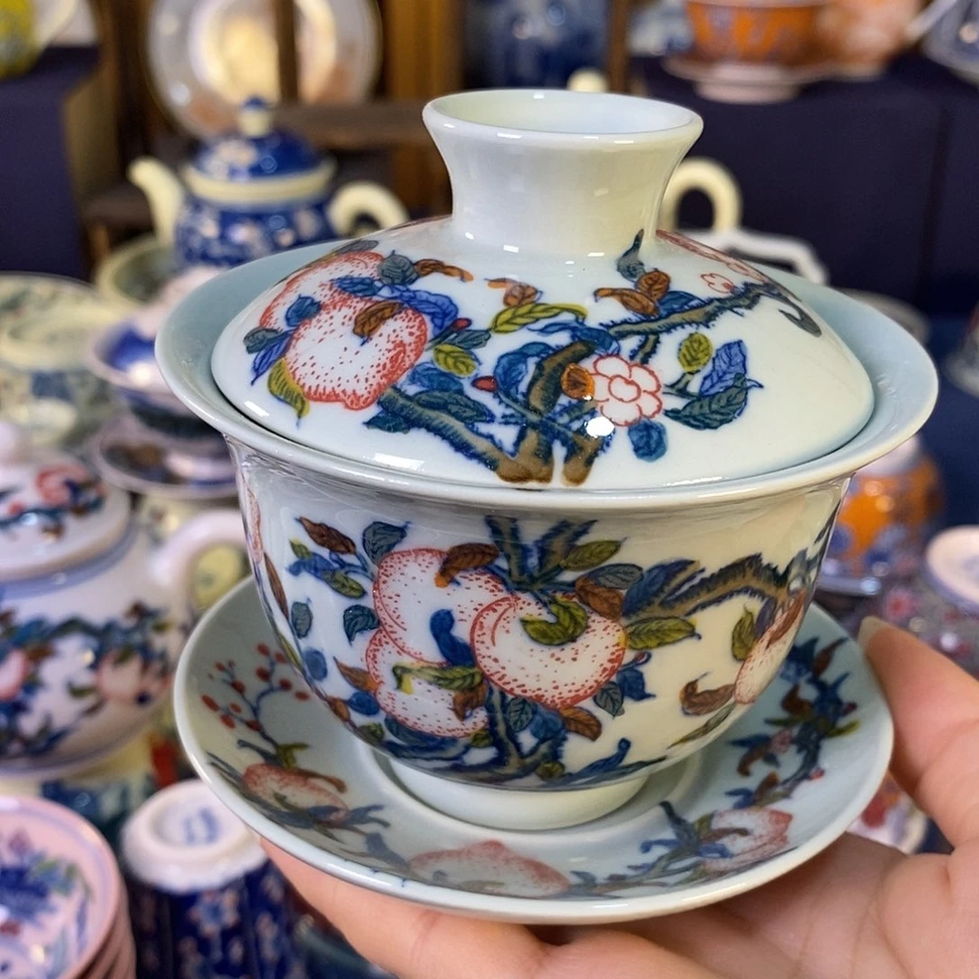 瓷片景德镇陶瓷盖碗1个