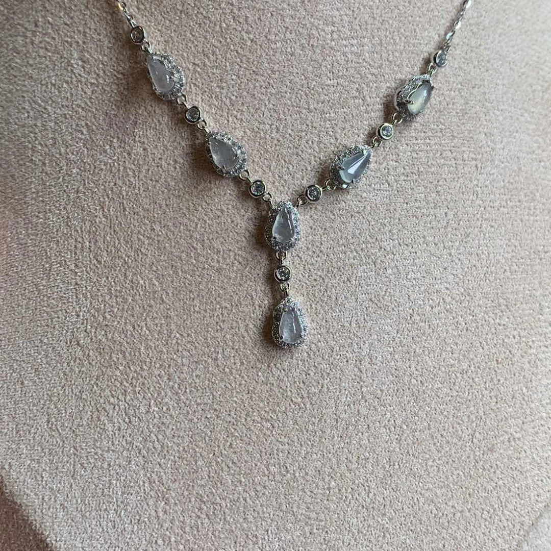 翡翠戒指银S925镶嵌项链44