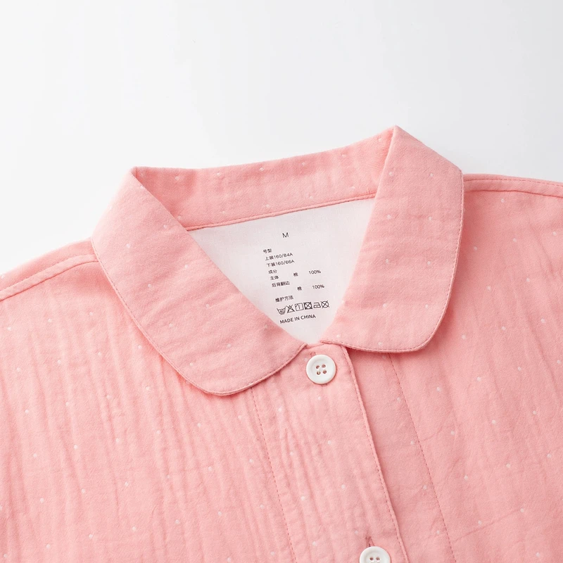 门店在售【60支】良品100%全棉A类双层纱波点系列春夏秋家居服睡衣