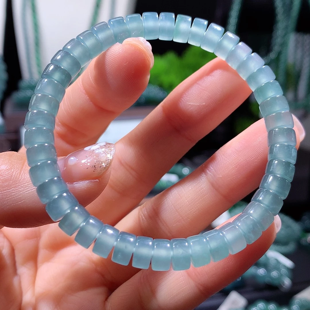 翡翠未镶嵌手链天然a货翡翠手串7mm