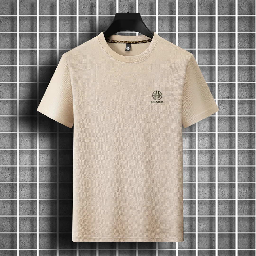 「到手三件」！！！夏季新款潮流亲肤百搭T恤无痕凉感冰丝高档短袖刺绣