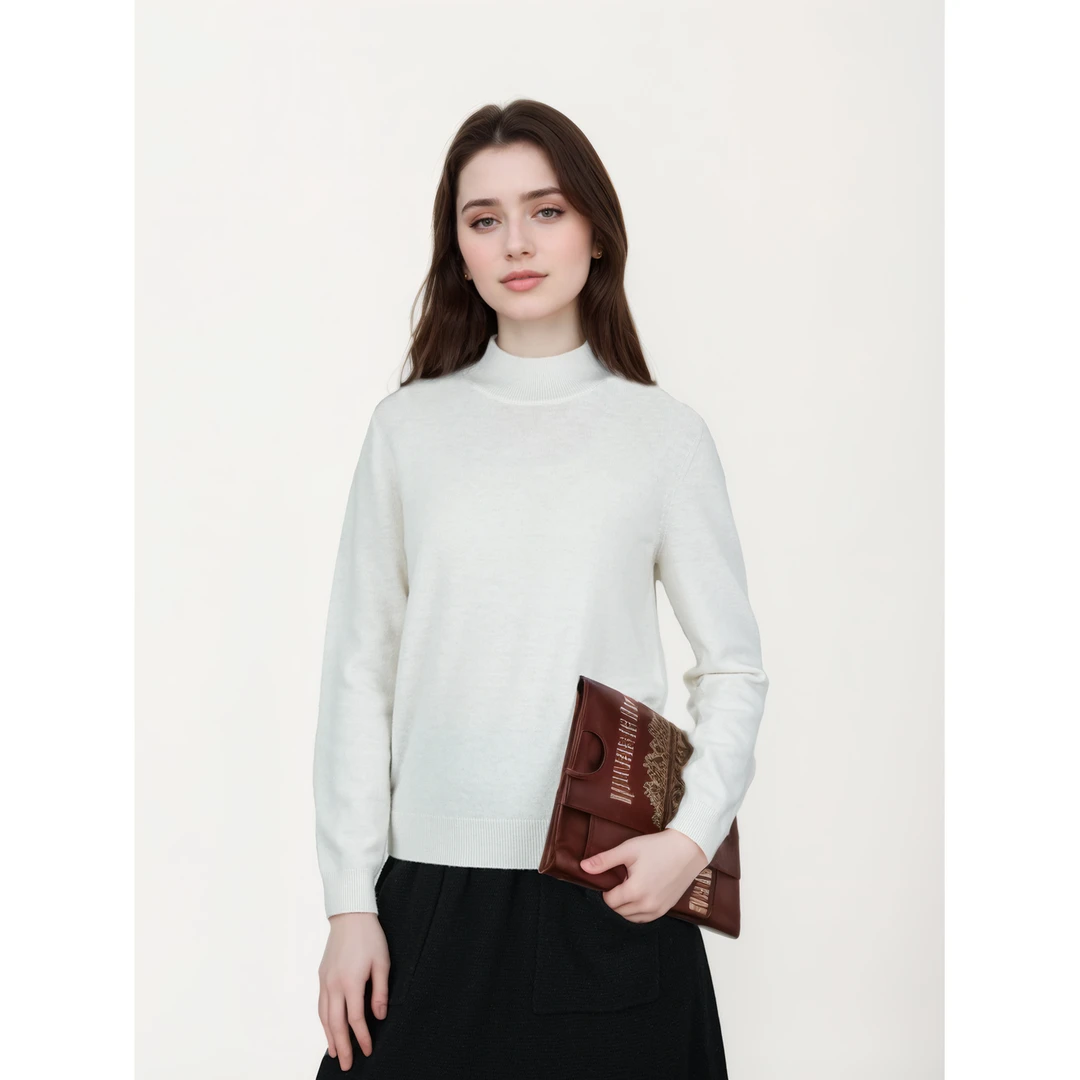 特！100美利奴绵羊毛+高端缝针织 女士针织衫休闲毛衣 H6882 F123