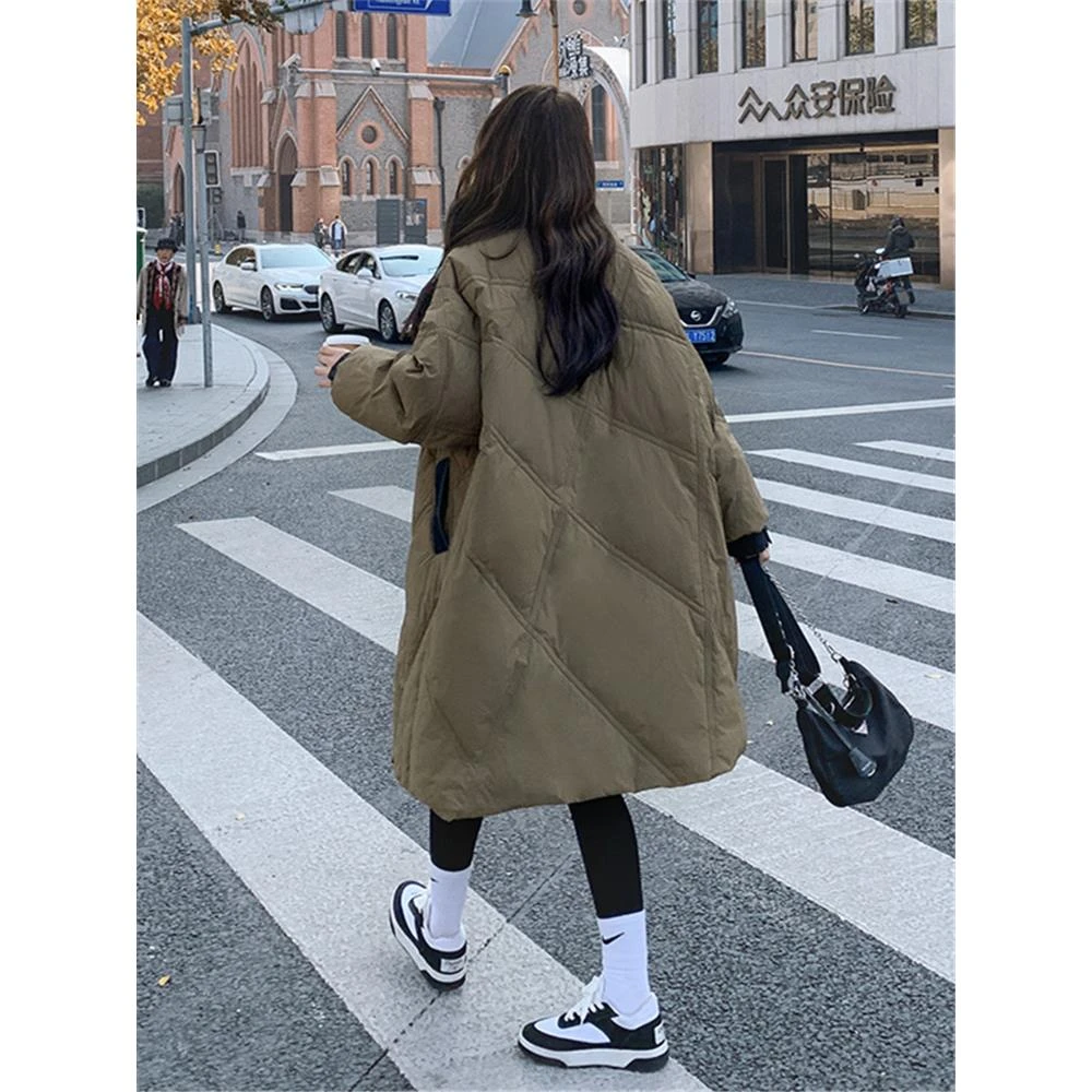 VOCKOO官方设计利基羽绒服女性中长2025冬季新高端热风格街头风格