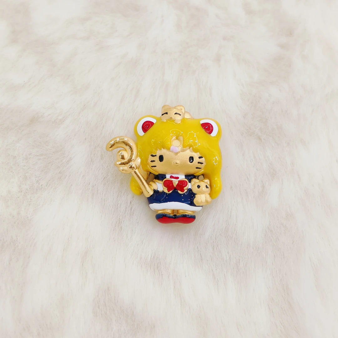 鸿瑞黄金 足金999水冰月kitty3D烤漆款硬金转运珠手串