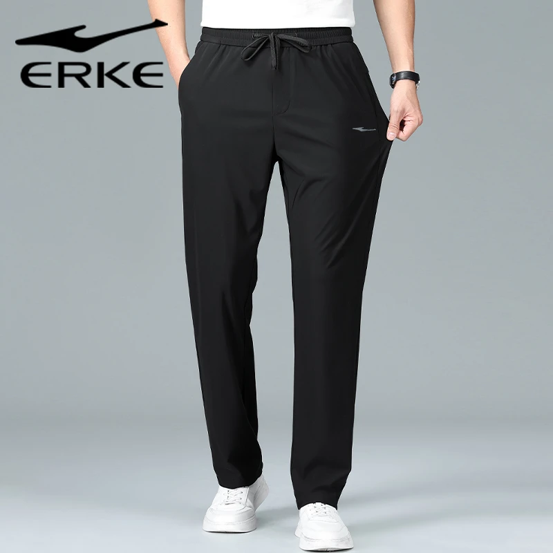 鸿星尔克防晒裤2025新款百搭男子休闲卫裤运动裤长裤九分裤-2047