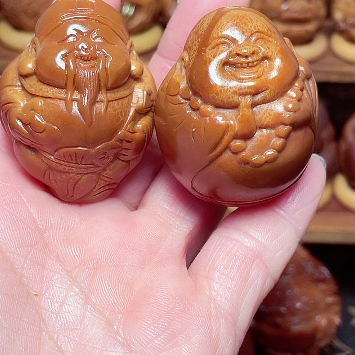 吊坠橄榄核财迷一对