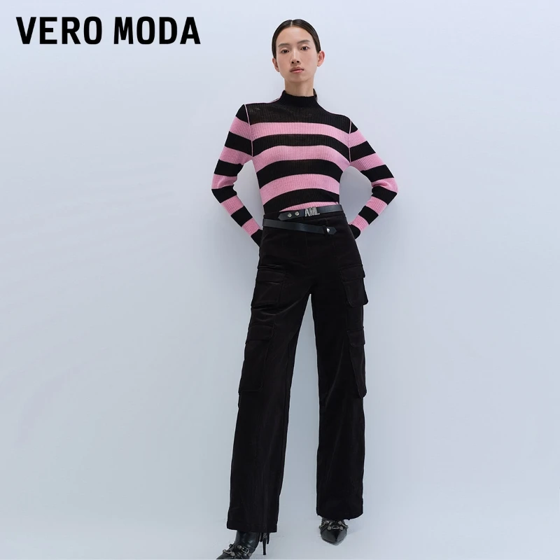 【许半夏推荐】Vero Moda休闲裤带腰带中腰九分垮裤女324150003