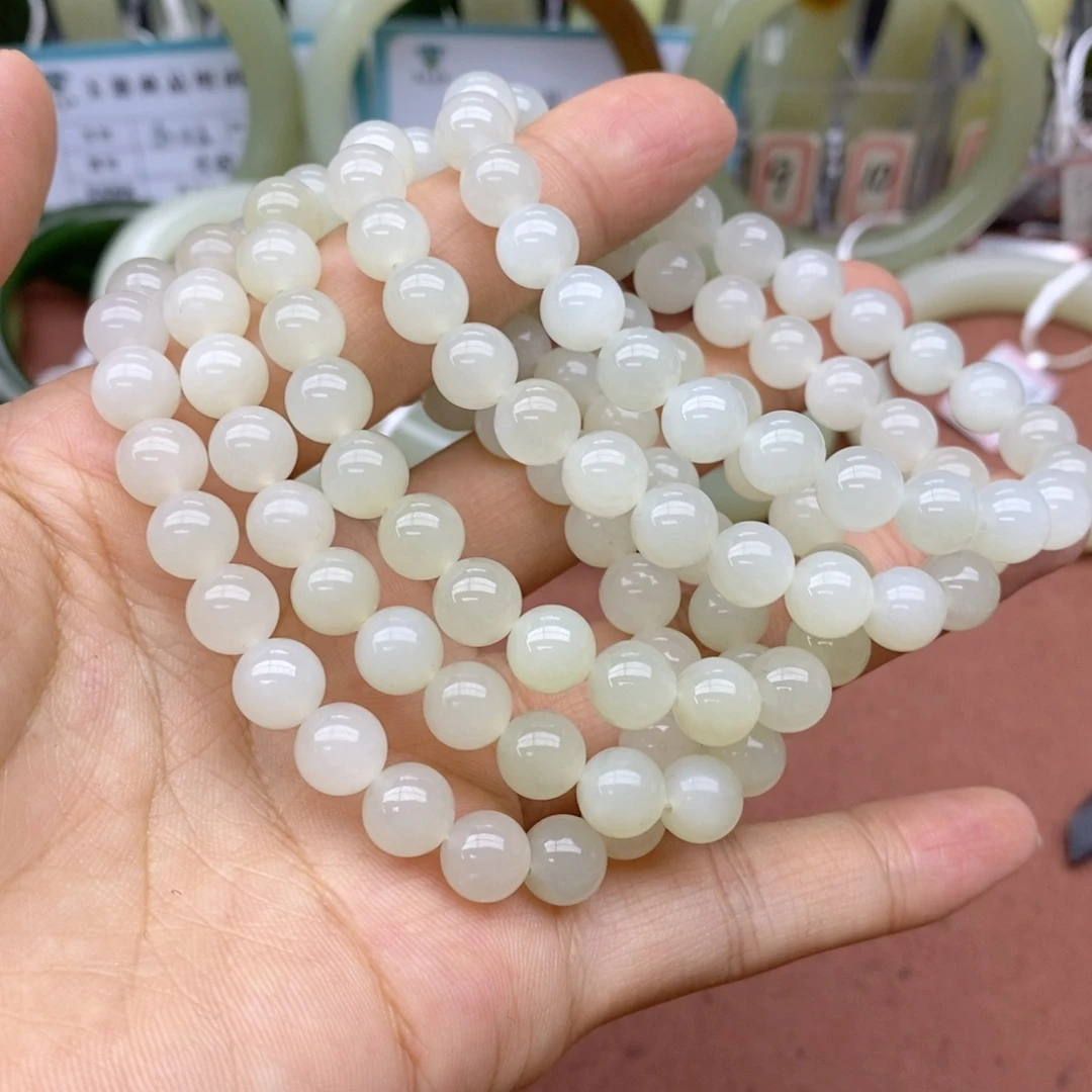 和田玉未镶嵌手串卡8