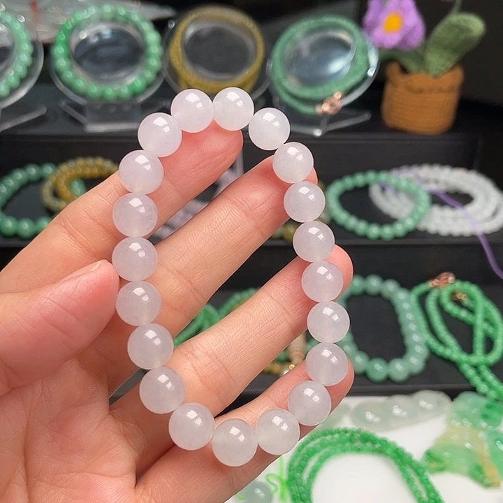 翡翠未镶嵌手链卡10白冰手串