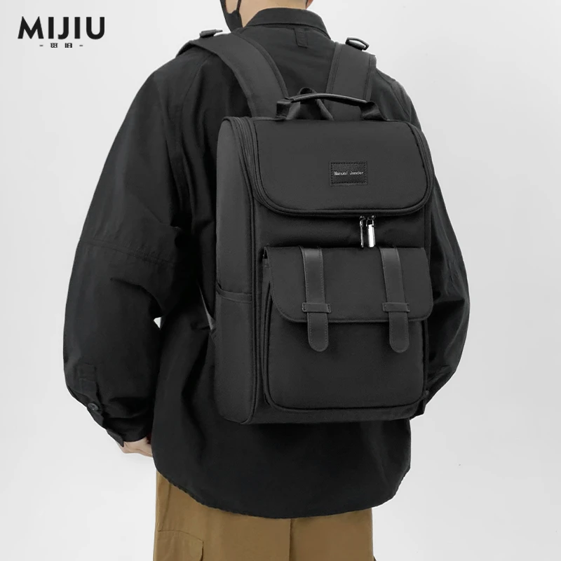 觅旧双肩包男通勤商务出差男士高级感16寸电脑背包大容量休闲书包