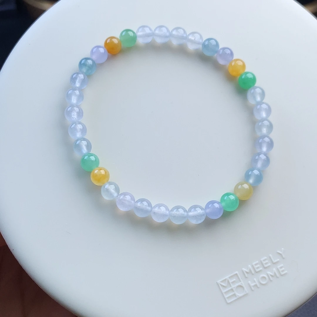 翡翠未镶嵌挂件48小时鉴赏期  正冰多宝手串卡5mm