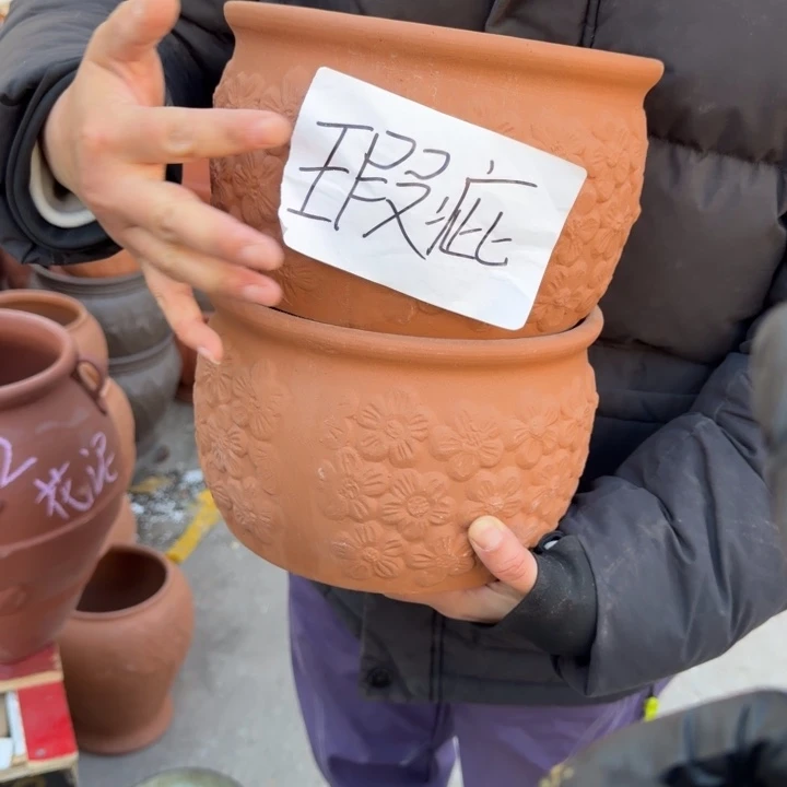 仁***珂花盆紫砂口20高13宜兴紫砂瑕疵口失圆