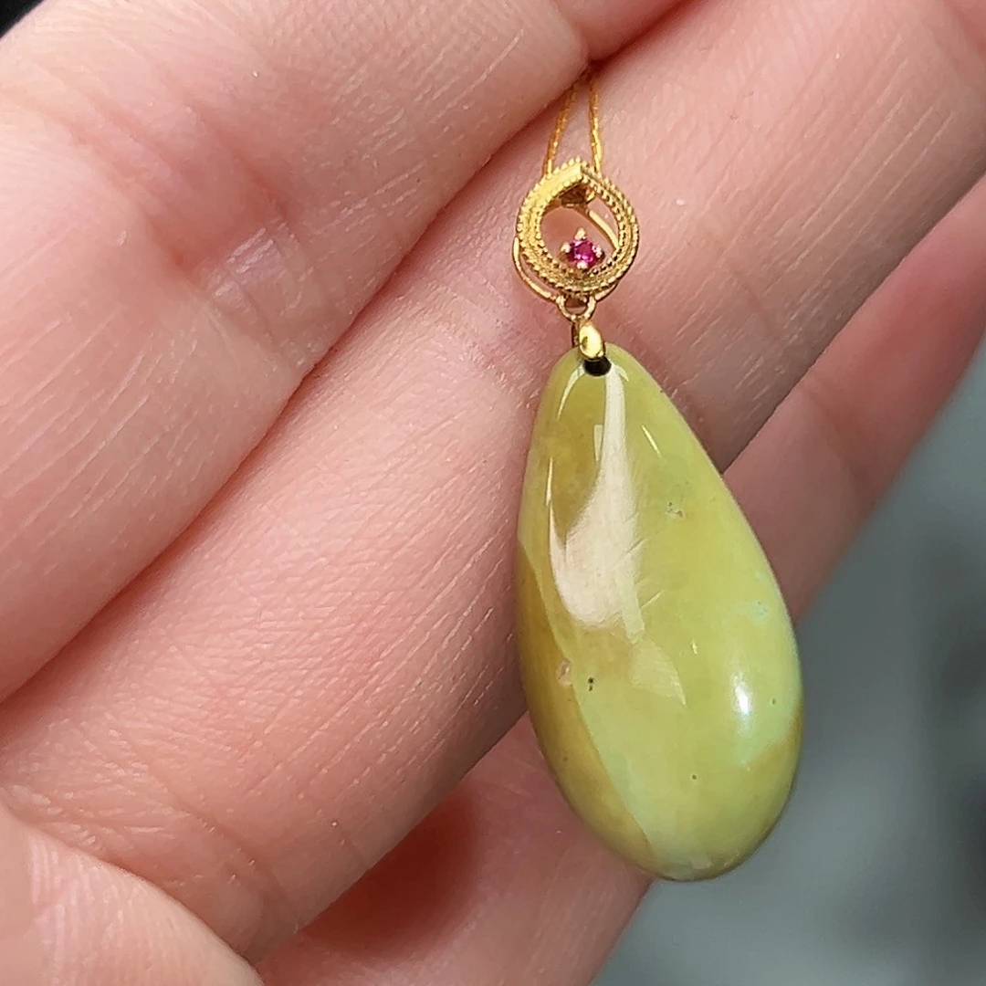 绿松石珠宝奇石18K金镶嵌