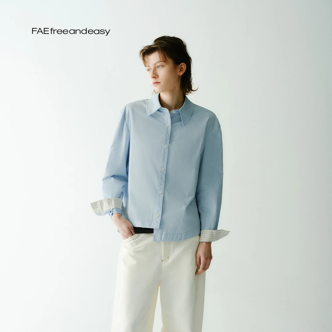 FAEfreeandeasy 无事请揣兜  错位棉质衬衫 B58002