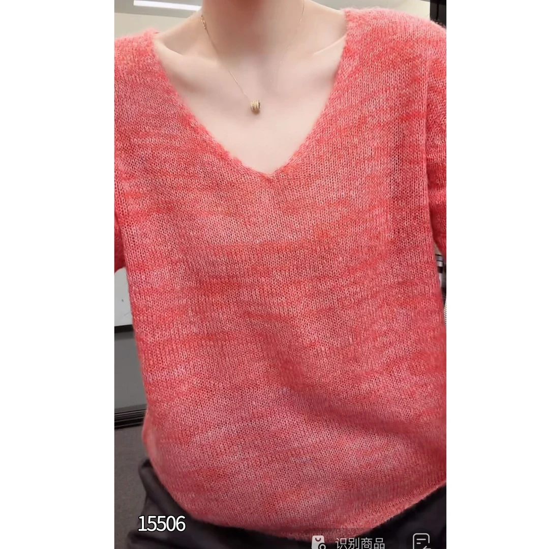 15506 WANGDAN（部分无水洗唛介意慎拍)韩版U领针织长袖