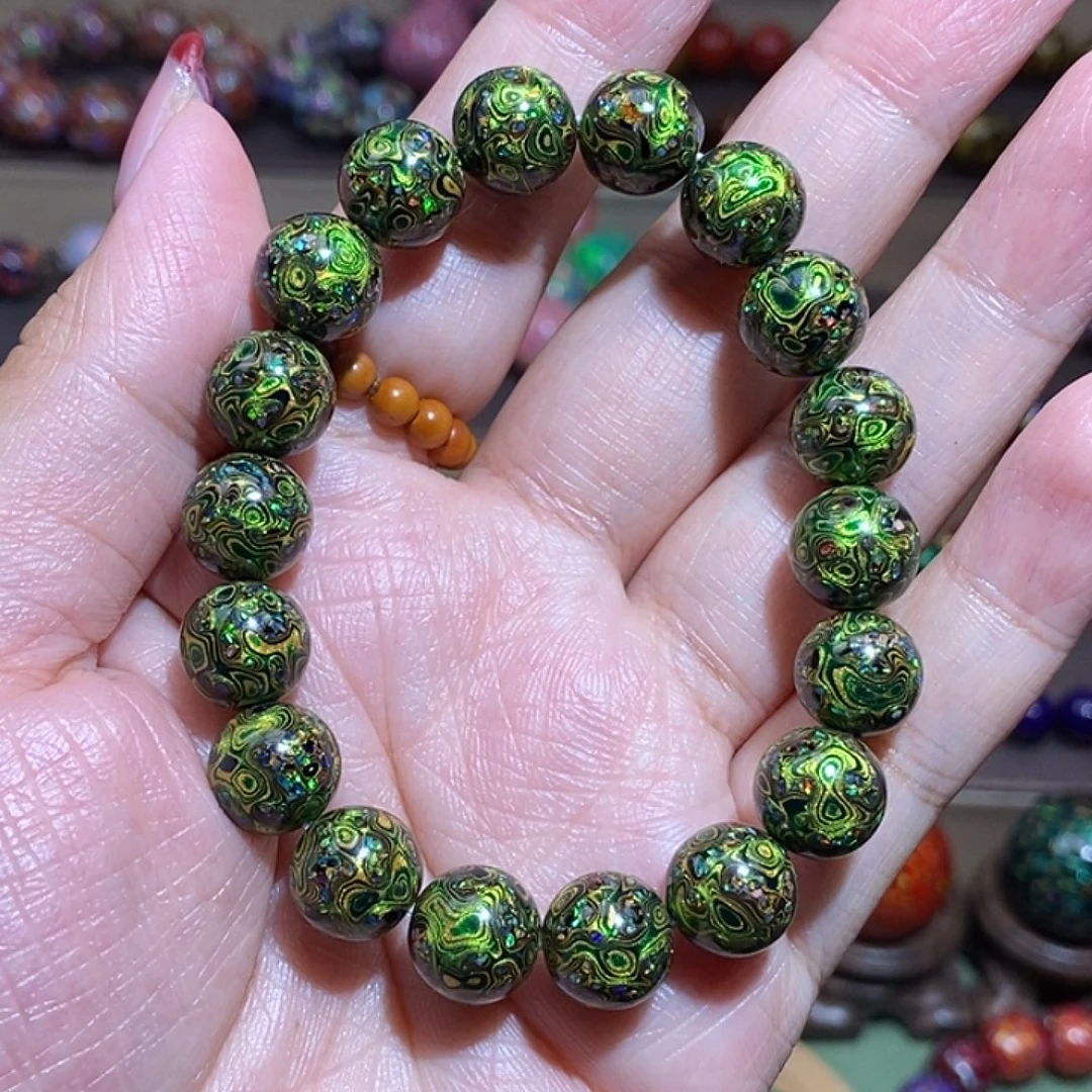 彩***心大漆珠1.0千层绿色欧