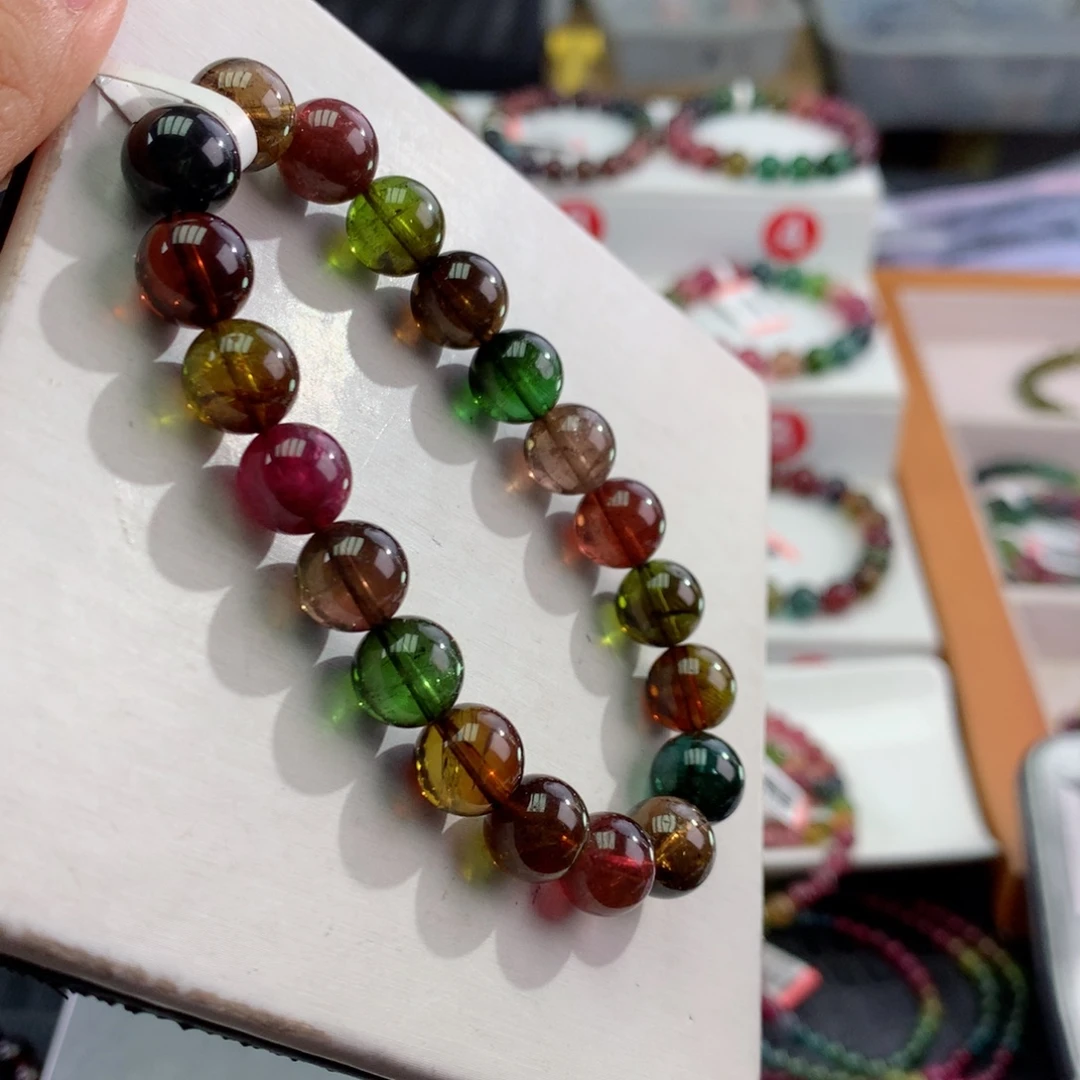 碧玺未镶嵌手链    9.7‘mm