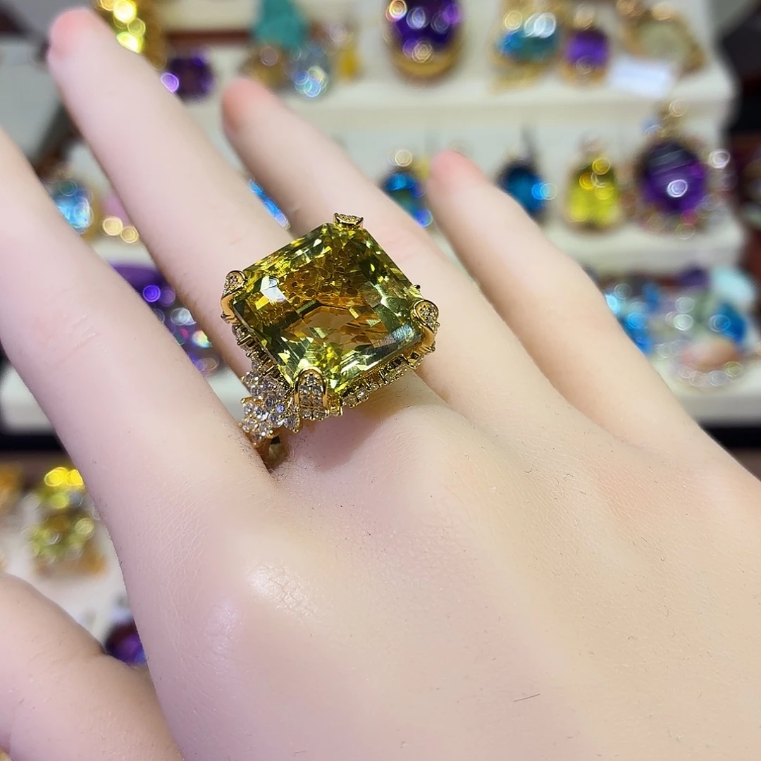 戒指水晶银S925镶嵌