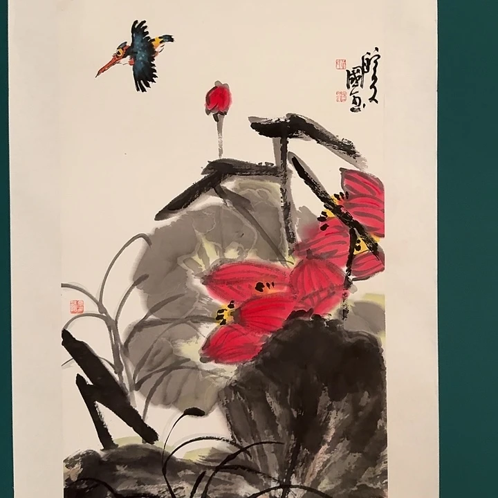 国画单老师画作画作