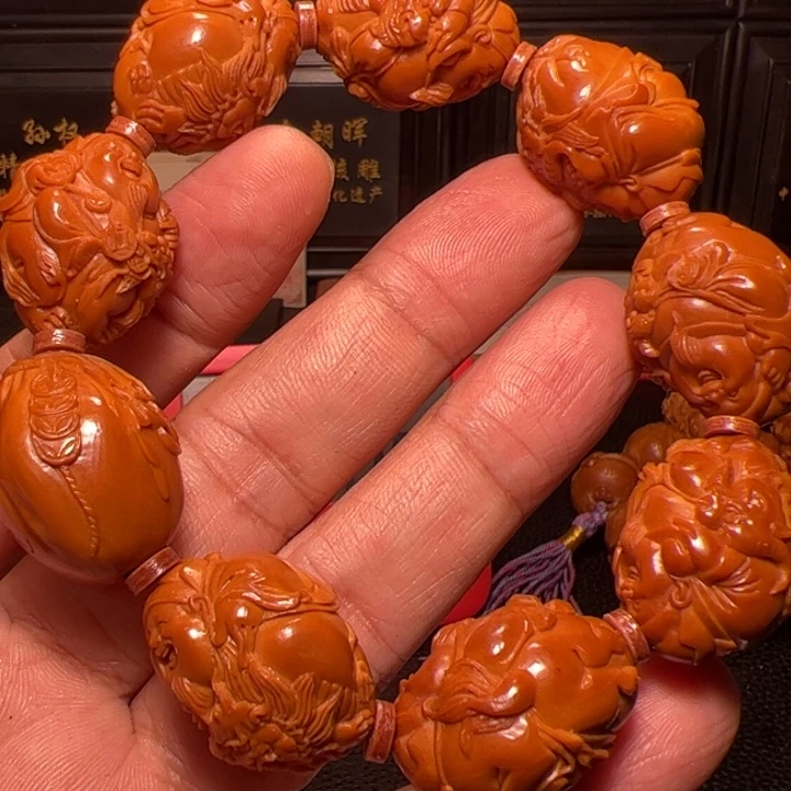 o***k橄榄核手串瑞兽财神
