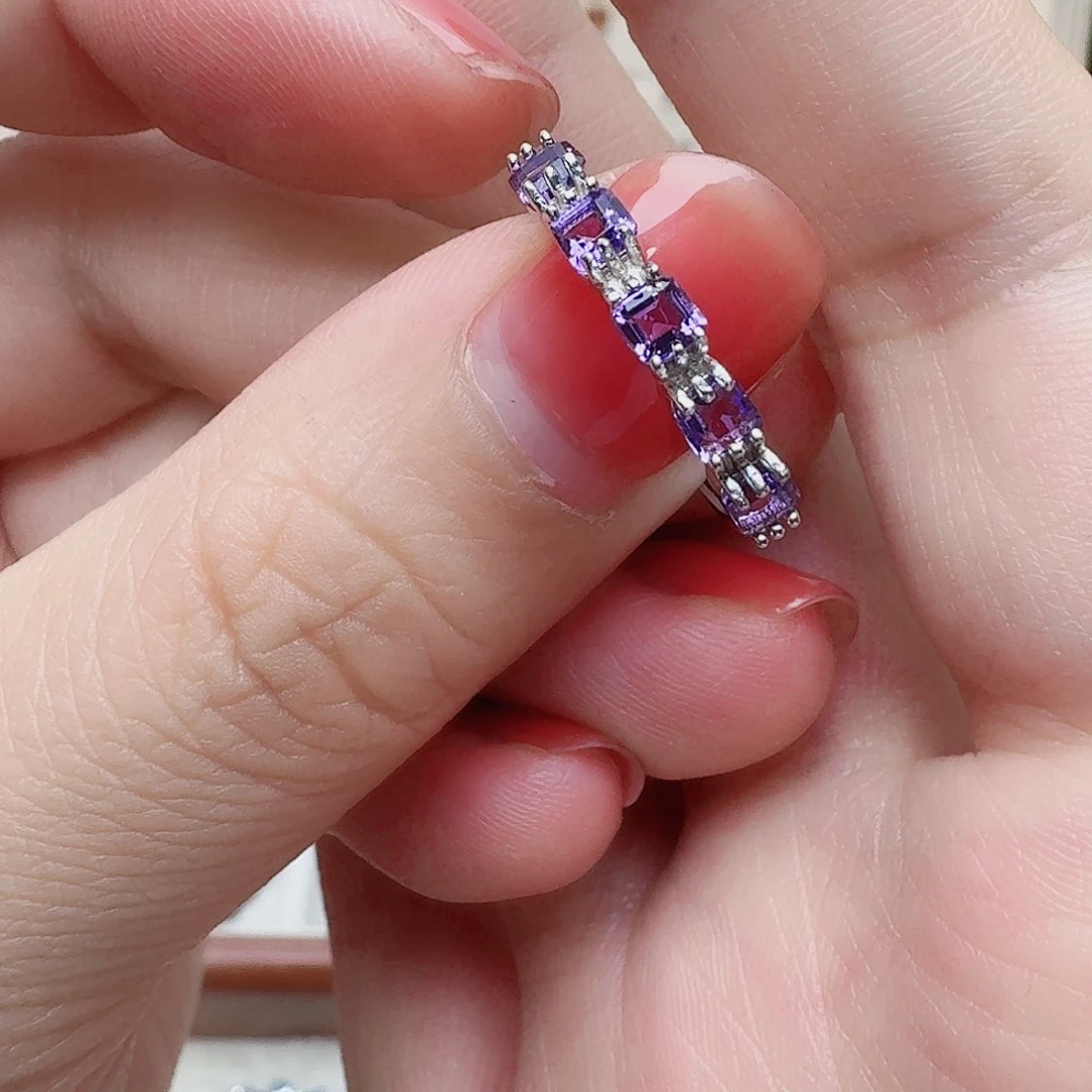 水晶戒指银S925镶嵌戒指