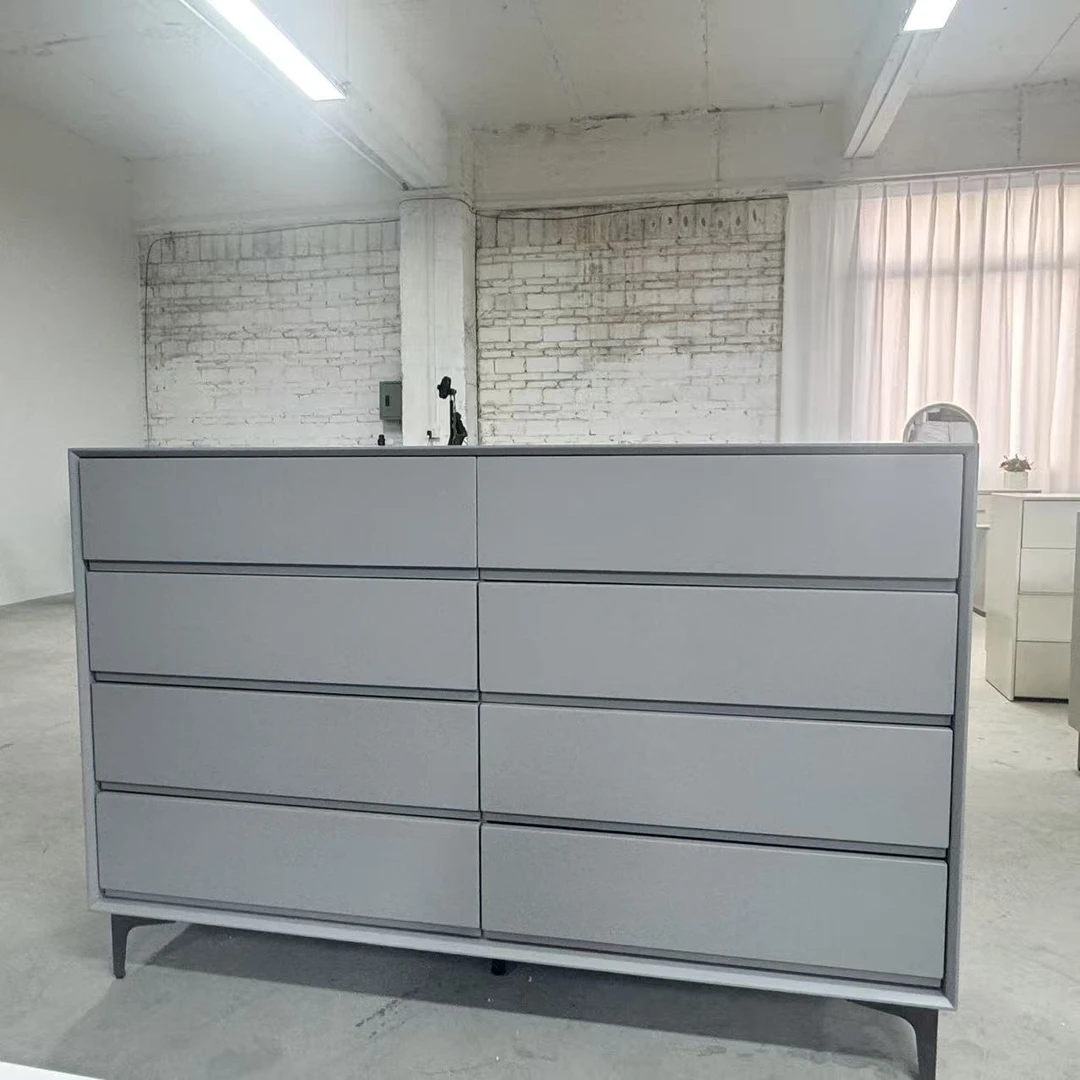 1101八斗柜现代客厅实木餐边柜卧室床尾收纳抽屉玄关柜子