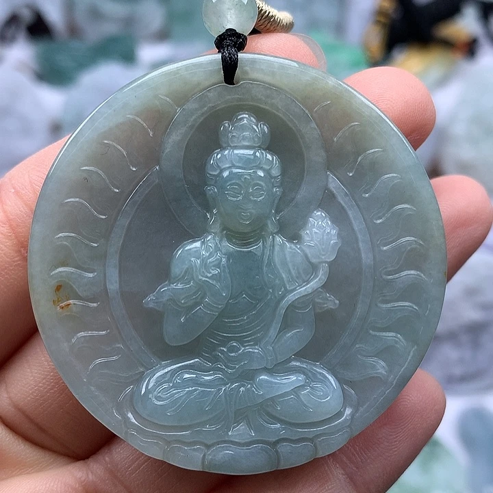 翡翠未镶嵌颈饰大势至菩萨福利