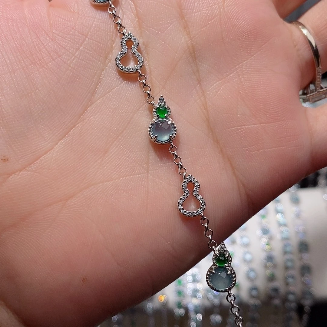 银S925镶嵌手链翡翠