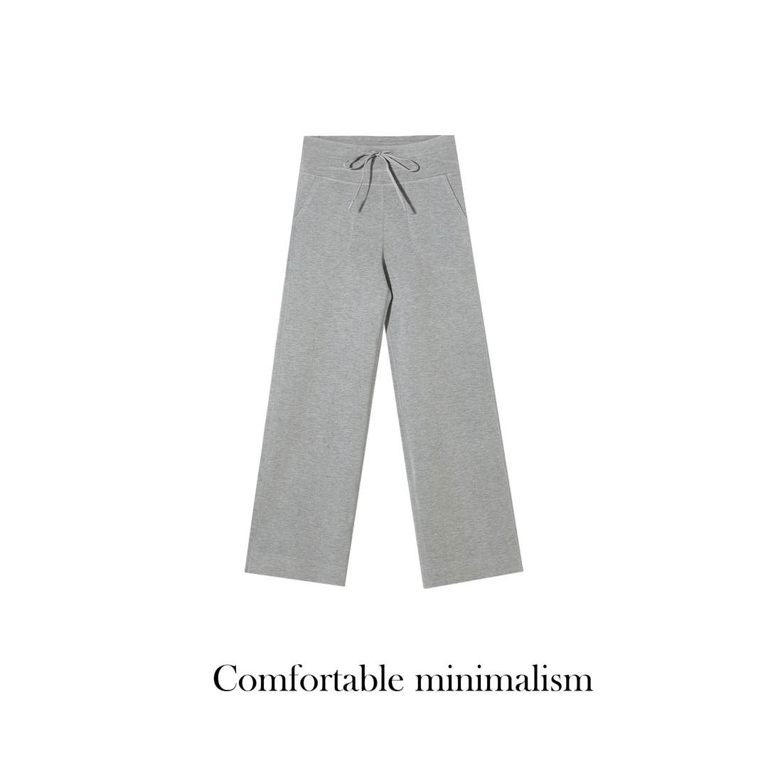 【瘦腿神裤】砂洗莫代尔高支高密直筒藏肉抽绳裤口袋MAX！阔腿裤