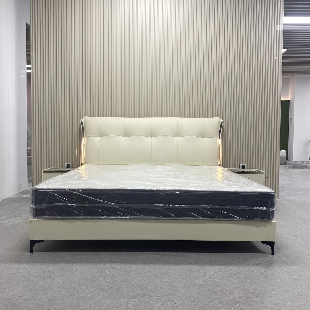 998#轻奢简约大床免洗主卧室储物高箱皮现代意式高端儿童定制