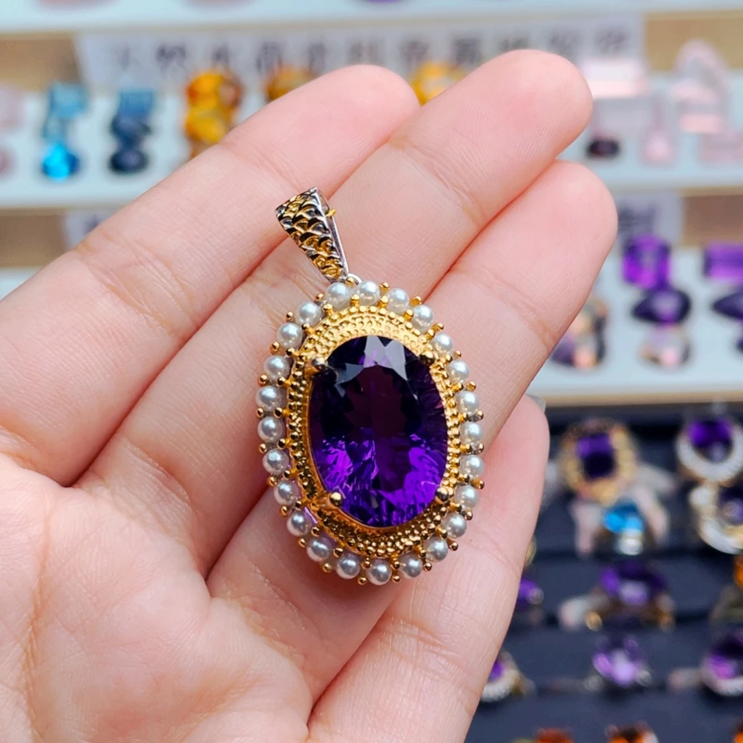 银S925镶嵌珠宝半成品水晶天然保真