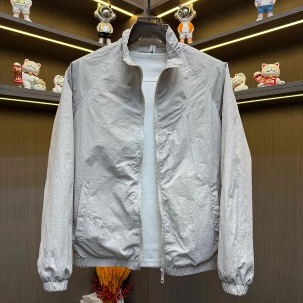 夹克休闲不褪色春夏时尚夹克外套男透气立领男士刺绣782-11