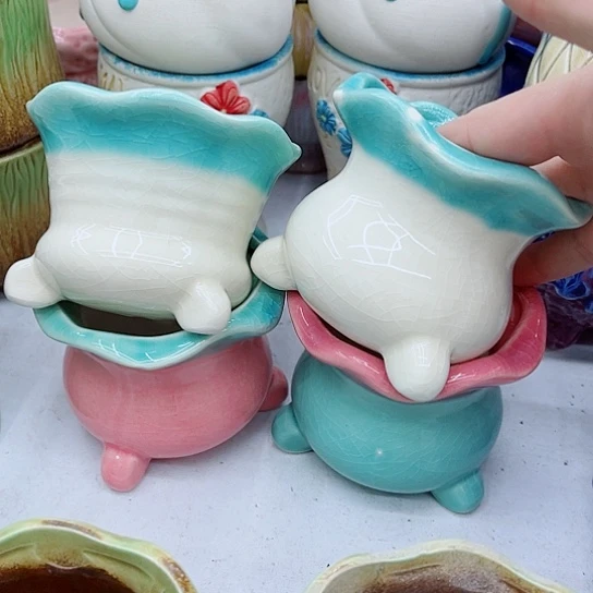 多肉绿植陶瓷花盆9.9包邮，有孔