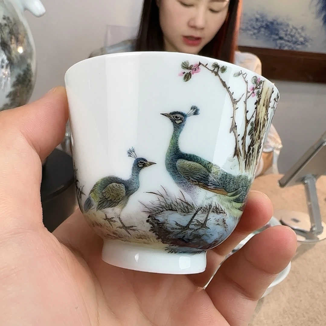 瓷片精品手绘主人杯