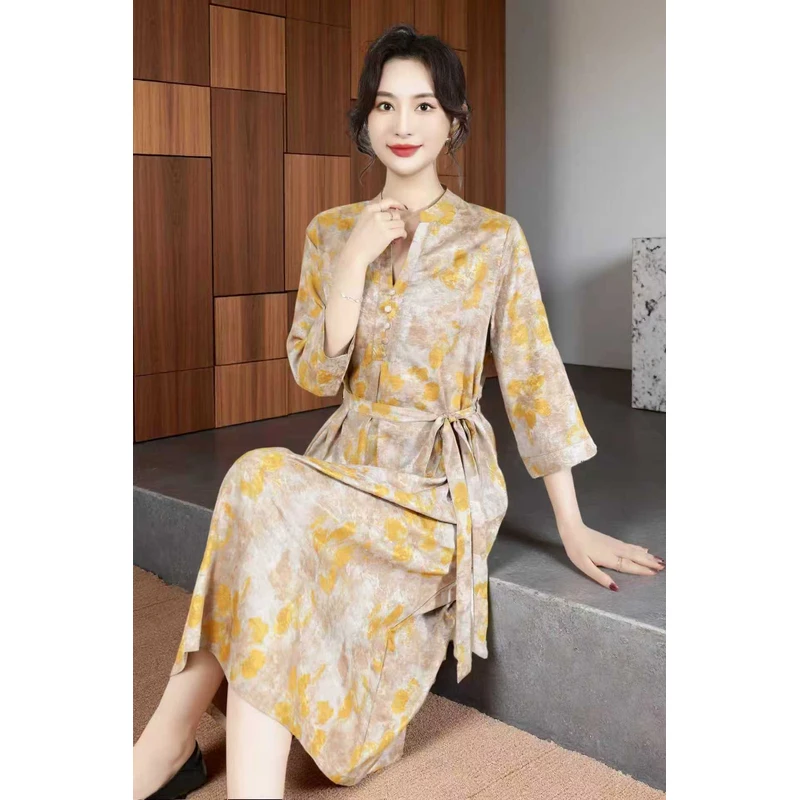 956【飞凰]高端订制连衣裙 休闲女士夏季复古宽松