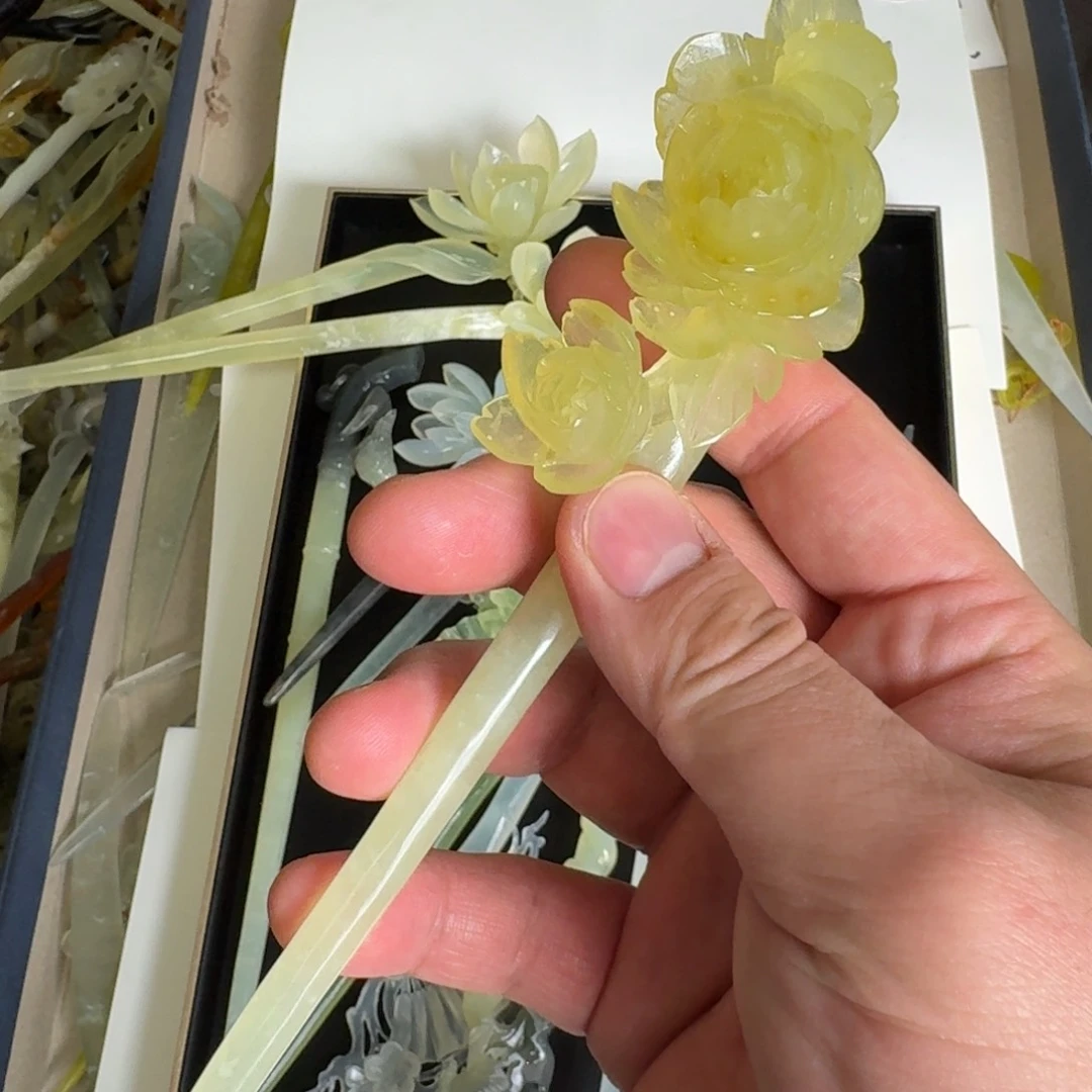 岫玉发簪未镶嵌明君玉簪贼拉好看