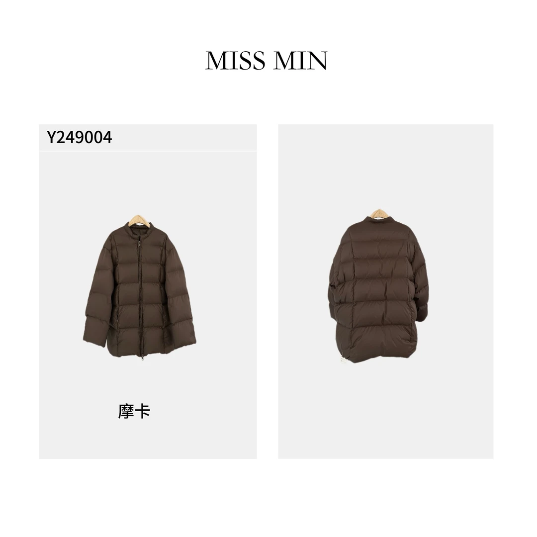 MISSMINY249004韩系立领羽绒服女冬季宽松保暖鹅绒外套设计师