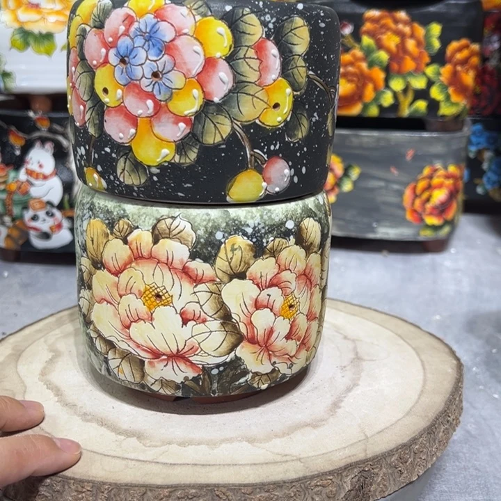 景德镇红陶精品手绘陶瓷