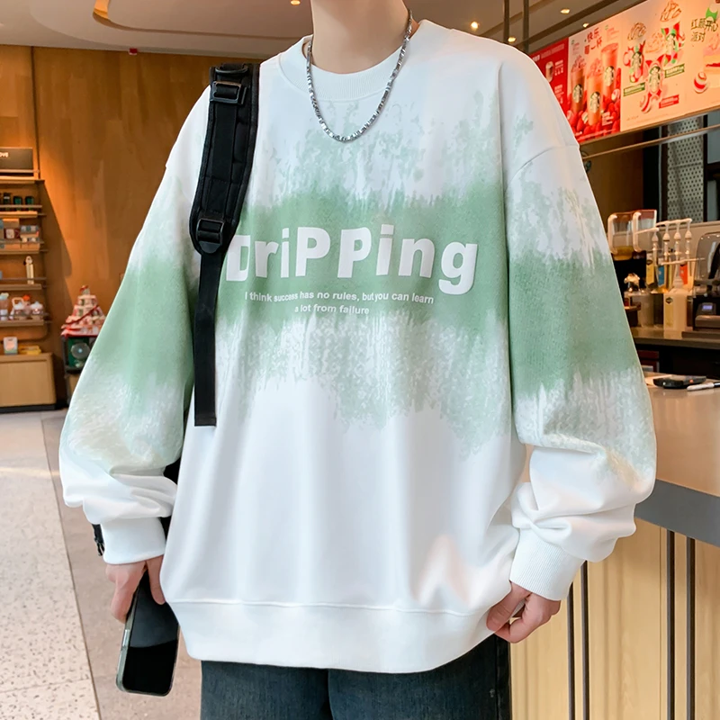 春季新款青少年初高中学生中大童男孩潮流帅气圆领长袖卫衣打底衫