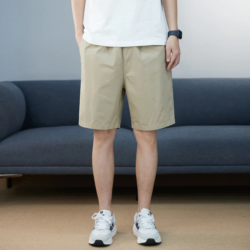 新款夏季休闲棉质男士短裤青宽松五分裤韩版直筒弹力裤子