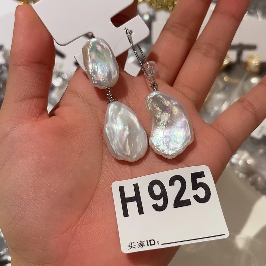 合金淡水珍珠耳饰