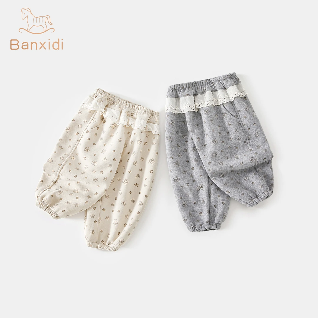 班喜迪女童裤子秋新款洋气女宝宝休闲长裤婴儿秋冬款儿童束脚卫裤