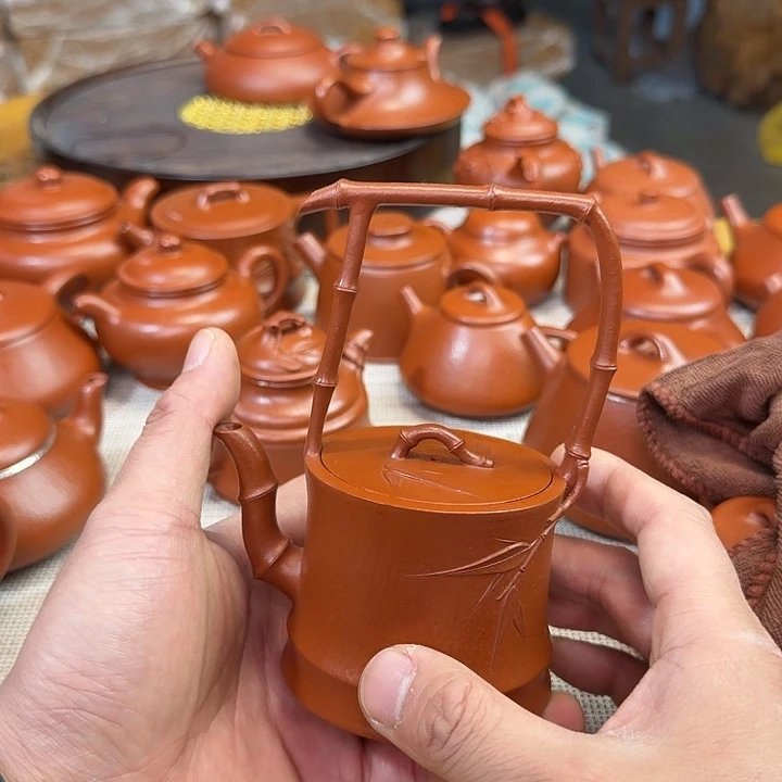 T***0紫砂壶全手工制作提梁