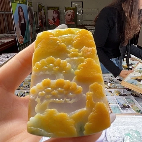 翡翠未镶嵌颈饰一个