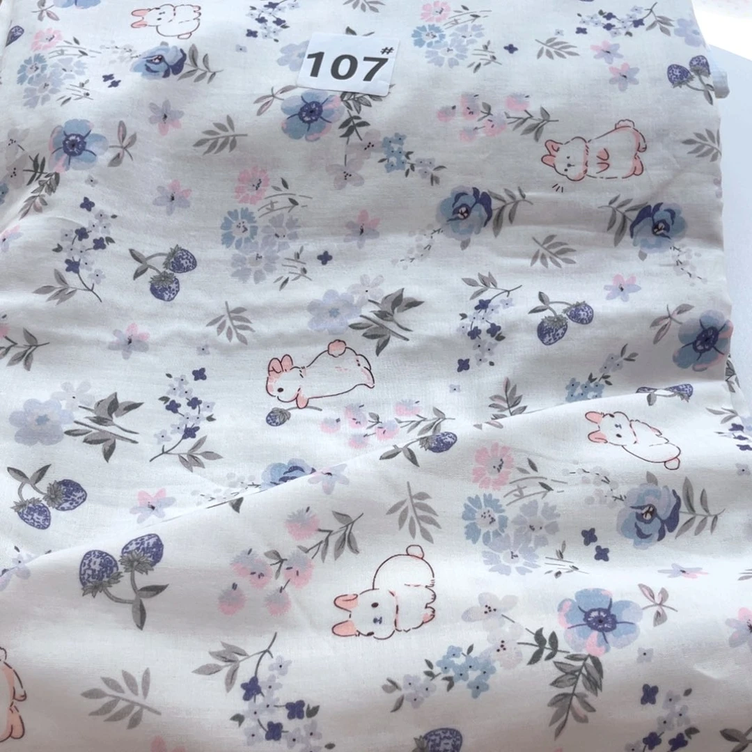 棉107/福利款蓝色花兔子3米一份