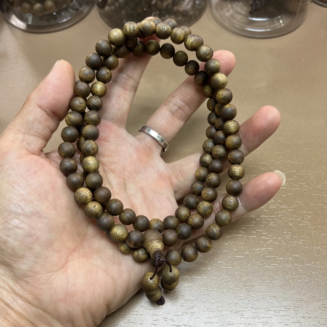 沉香沉香棋楠 金沙叶8mm圆珠 多圈手串 多样性发一件